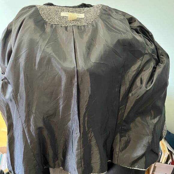 Norton McNaughton Vintage Fur Collar Tweed Blazer 14 Zipper Career Trendy Preppy - Picture 5 of 6